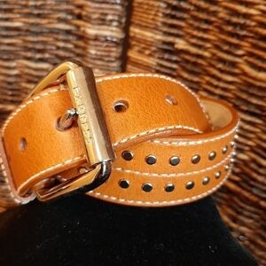 Express Women's Small Brown Leather Statement Belt Studs 90s Y2K Western Cowboy
